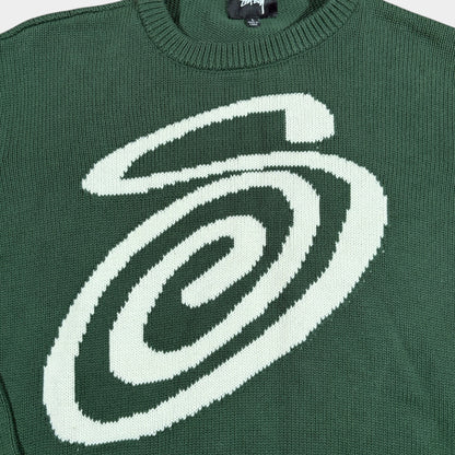 STUSSY | RARE CURLY S KNITTED SWEATSHIRT (L)
