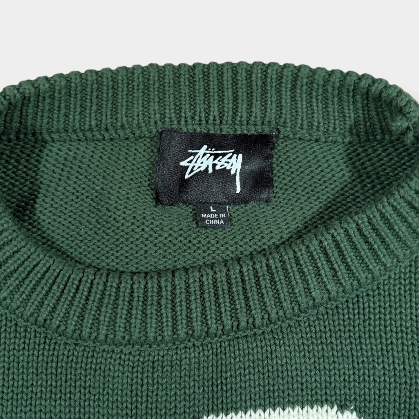 STUSSY | RARE CURLY S KNITTED SWEATSHIRT (L)