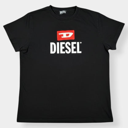 DIESEL | BLACK EMBROIDERED SPELLOUT TEE (L)